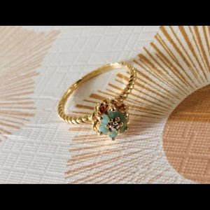 Emerald & Diamond Accent Flower Ring